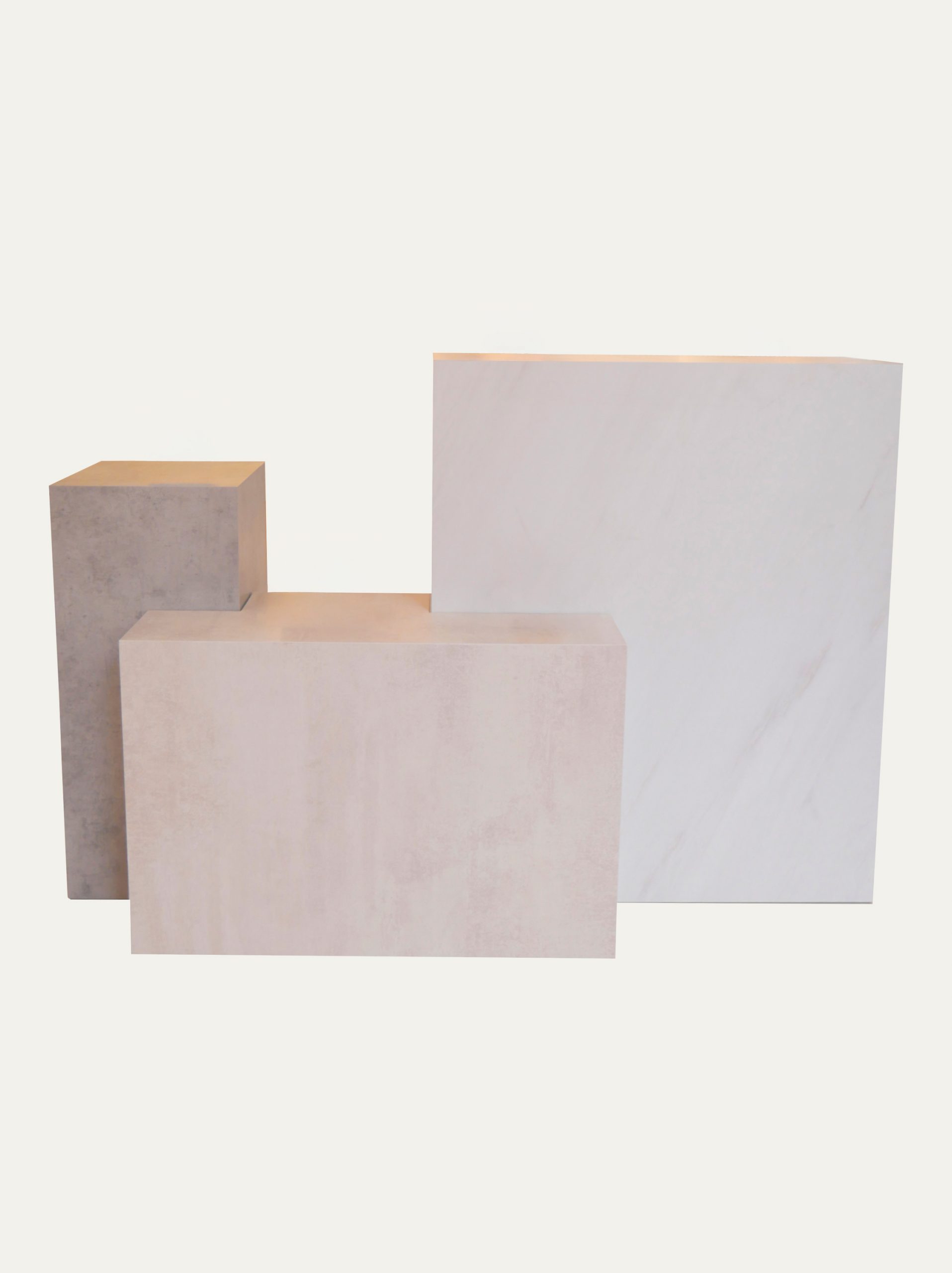 Mostrados en bloque con fondo Expositor para todo tipo de productos con baldas y cajoneras para almacenaje, ideal para negocios. Mobiliario exclusivo, funcional y diseñado por Estudio AMA