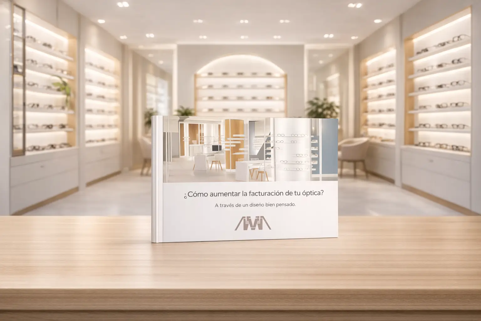 Empresa de Reforma e interiorismo para ópticas farmacias y clínicas. Mobiliario a medida. Imagen de un mostrador.